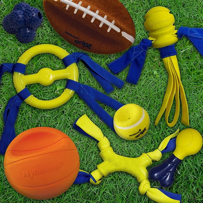 Nylabone Power Play Gripz Felt Basketball Rubber Fetch Toy, Squeaky Ball - Image 13