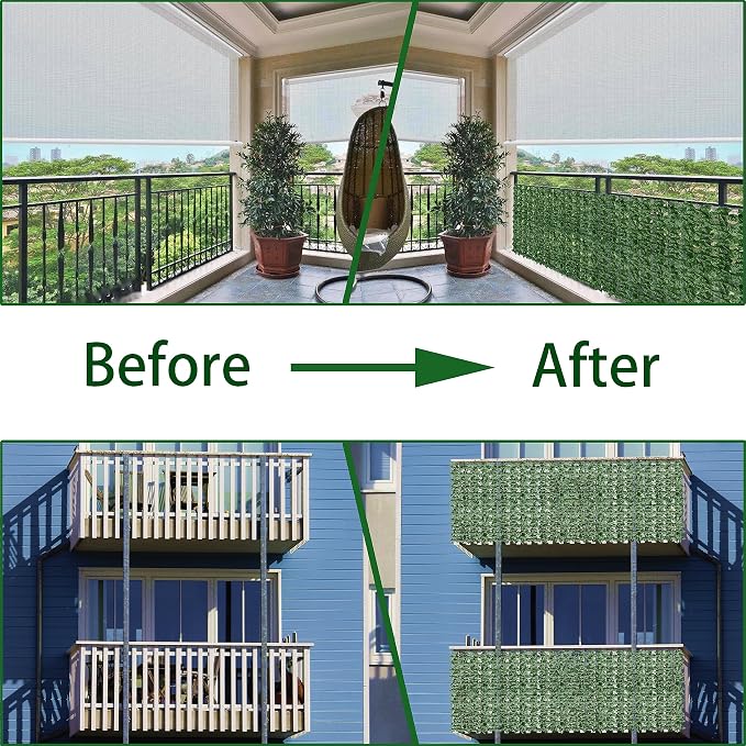 Artificial Fence Privacy Screen: 5FT x 20FT UV-Anti Faux Greenery Backdrop Ivy - Image 4