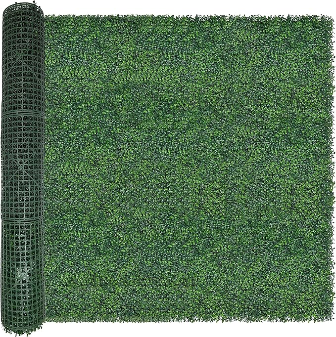 Artificial Boxwood Roll: 60 X 120 in UV-Anti Faux Ivy Boxwood Hedge Leaf Grass by ODTORYHOME
